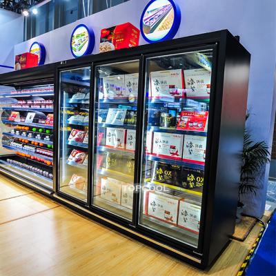 China Single-temperature Supermarket Display Fridge Slim Upright 960L Beverage Showcase Cooler for sale