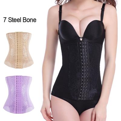 China Dropship XS Women's Sheath Underbust Fajas-Reductor Bone Wrap Women's All Day Invisible Steel Breathable Slim Corset Hook Shaper Waist Trainer for sale