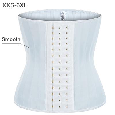 China Elastic Natural Rubber Suppor Wechery XXS Plus Size Steel Bone Latex Waist Trainer White Belt 25 Waist Hook Fajas Sheath Women Slim Corset for sale