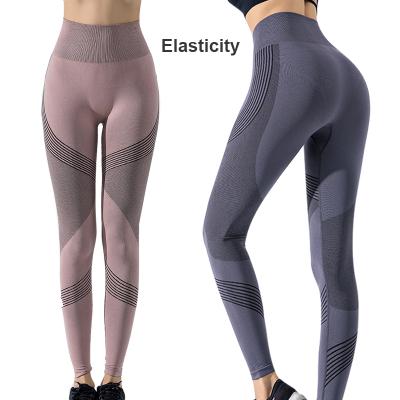 China Seamless Women Girl Fitness Gym Wear Breathable Custom Logo 2021 Good Plus High Waist Workout Compression Yoga Pants Gaiters for sale