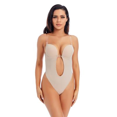 China 32 Seamless Size 34 36 Women Invisible Push Up Bra Espalda Shapewear Bra Sin Brasier Souciadores One Piece Clear Strap Jumpsuit for sale