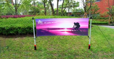 China Advertising Outdoor Banner Stands With Spike / Twist Custom Width Height for sale