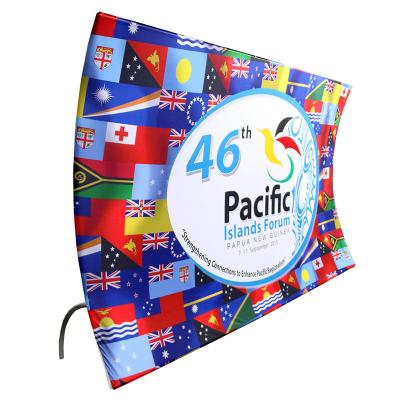 China Curved Pop Up Fabric Banner , Aluminium Silver Fabric Pop Up Display Stands for sale