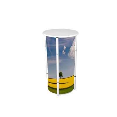 China Spiral Tower System Promotional Counter Stand , Exhibition Round Promotion Table for sale