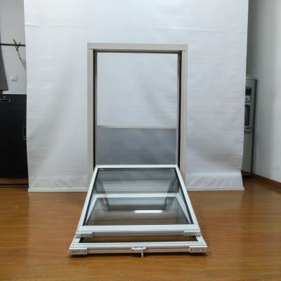 China Vertical Sliding  Aluminium Single Hung Windows Grey Commercial Single Hung Aluminum Window for sale