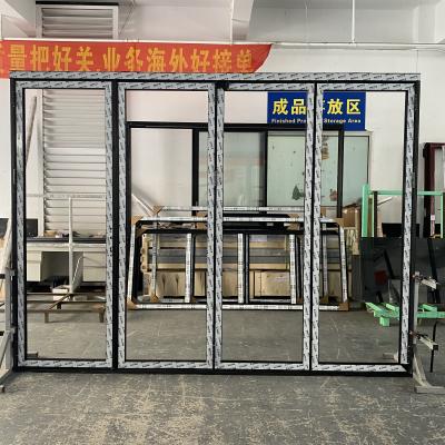 China Traditional Aluminum Folding Doors Custom OEM  Aluminium Grey Bifold Doors for sale