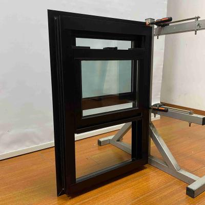 China Black Customizable Aluminium Hung Windows Waterproof Aluminium Glazed Windows for sale