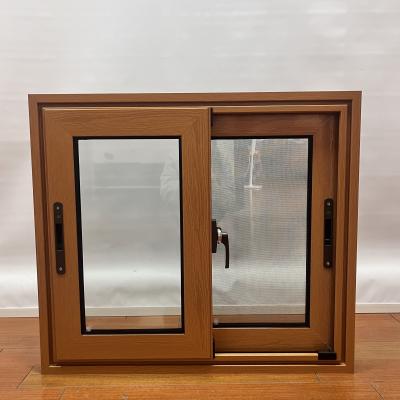 China Bathroom Home Super Sliding Aluminium Window Brown Glazing Aluminium Windows for sale