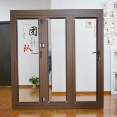 China Double Glass Aluminum Folding Doors Windproof Weatherstripping Weatherproof Casement Windows And Doors for sale