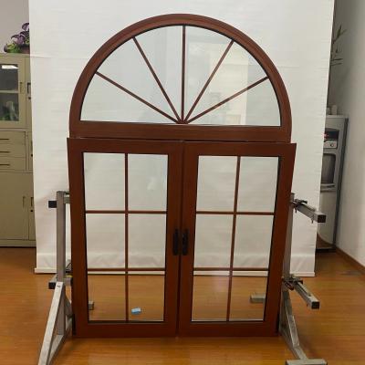 China Brown Tilt Open Windows Home Decoration Wood Color Tilt Turn Aluminium Windows for sale