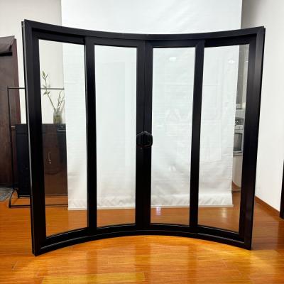 China Black Modern Home Aluminium Sliding Glass Doors Security System Slimline Sliding Patio Doors for sale