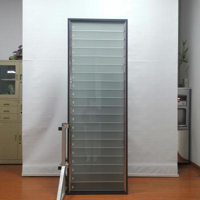 China Grey Aluminum Louver Window Fiberglass Screen Aluminium Adjustable Louver Window 6mm for sale