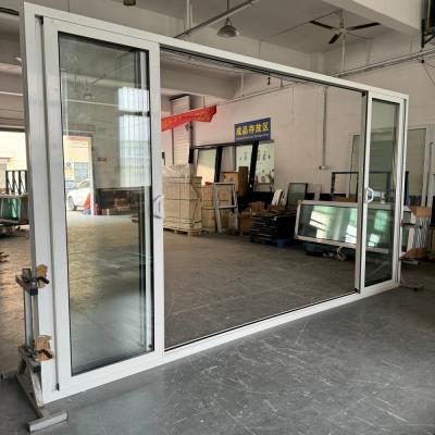 China Partition  Aluminium Sliding Glass Doors CE Customized Glass Aluminium Framed Sliding Doors for sale