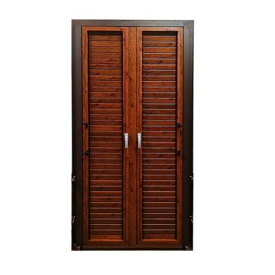 China Shutters Aluminium Louver Window Easy Installation with Chinese Accessories wood color for sale