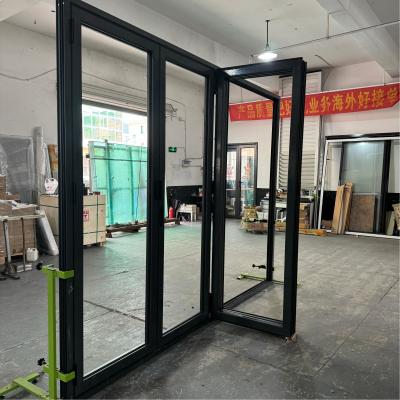 China Puerta plegable de aluminio de ruptura térmica producto personalizado de vidrio doble templado en venta