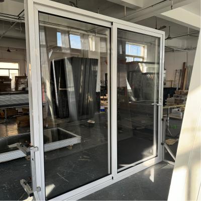 China thermal break Alumimum Sliding Glass Door manual roller shutter double tempered glass for sale