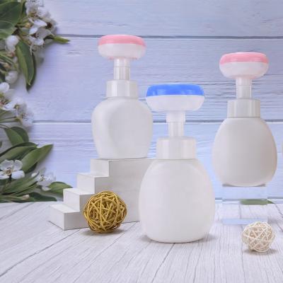 China Hot Sale Flower Cosmetic Bubble 250ml 300ml HDPE Hand Foam Soap Plastic Pump Bottle for sale