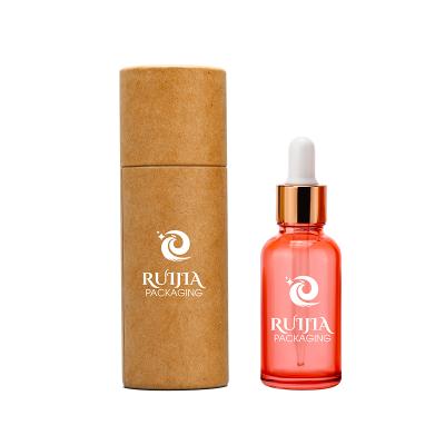 China Custom White Black Cosmetic Essential Oil Bottle Recycled White Black Pencil Brown Cardboard Materials Kraft Paper Packaging Tube for sale