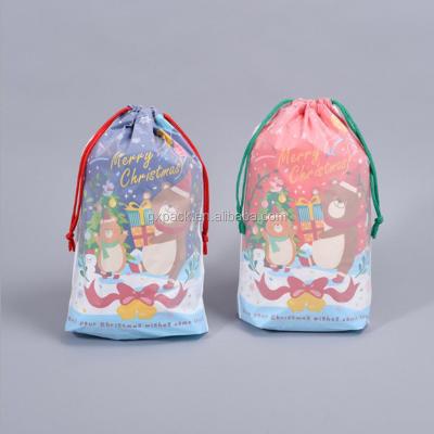 China Recyclable Custom Engraving Printing Matte Frosted Cpe Plastic Draw String Bag for sale