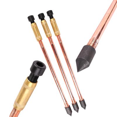 China Ground System Copper Weld Ground Rod Solid Copper Clad Steel Ground Rod 7/8 Inch Ground Rod System for sale