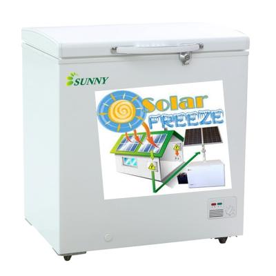 China Good Prices 135L Portable Fridge Freezer Solar Freezer Manufacturer Deep Chest Solar Powered 12Volt 24Volt Freezer for sale