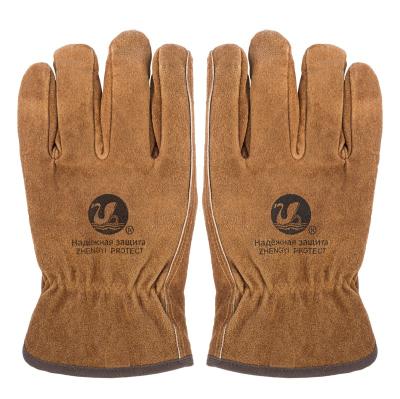 China Simple Customized Warm Winter Training Gloves Scare Safety Running Split Leather Glove for sale