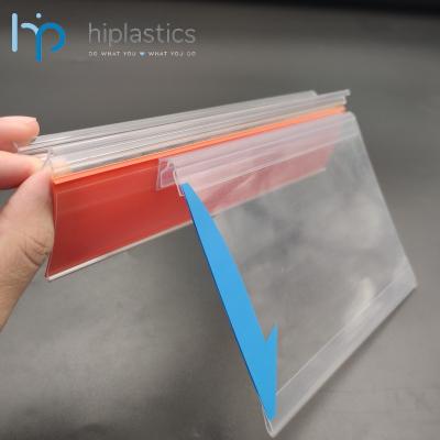 China Supermarkt/Store Shelf Hiplastics DGLK108 Custom Retail Display Shelf Label Sign Holders Plastic Shelf Talker For Supermarket for sale