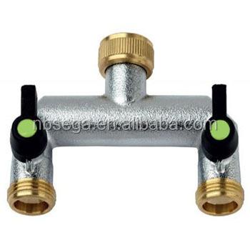 China Dual Metal Garden Faucet Connector Two Way Adapter for sale