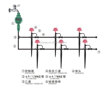 China Plant plastic automatic watering system, micro drip irrigation system with electronic timer SG9002AB for sale