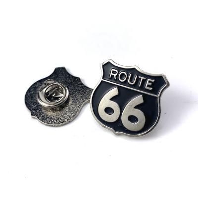 China Custom China Route 66 American Soft Enamel Decorative Lapel Pin / Hard Enamel Metal Lapel Pin / Soft Enamel Lapel Pins Epoxy Badge for sale