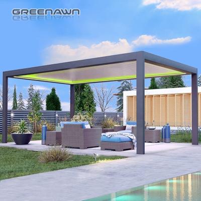 China Professional Waterproof Windproof System Glass Pergola Doors Bioclimatic Easily Assembled Outdoor Gazebo for sale