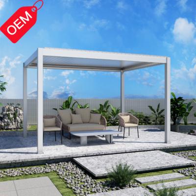 China Acrylic Customizable Height Canopy Roof Waterproof Pergola System Aluminum Outdoor Luxury Garden Gazebo for sale