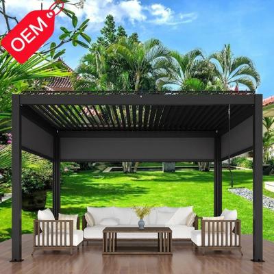 China Easily Assembled For Commercial Companies Waterproof Gazebo Canopy Roof System Modern Deck Motorized Aluminum Pergola for sale