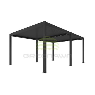 China Easily Assembled Small Backyard Gazebo Bioclimatic Aluminum Wall Mounted Pergola With Canopy Roof for sale