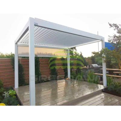 China Automatic Remote Control Aluminum Outdoor Waterproof Pergola Shelters Easily Assembled Small Gazebo for sale