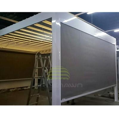 China Minimalist Motorized Wind Protect Side Track Roller Blinds Exterior Aluminum Structure Zip Blinds for sale