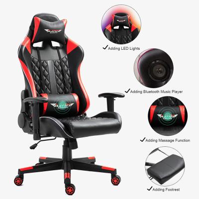 China (Size) Ergonomic Adjustable PU Chair Swivel Gaming High Quality Leather Ergonomic Racing Chair for sale