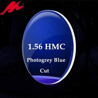 China 1.56 Lens Factory Vision Photochromic Blue Lens Single Cut UV420 Photochromic Blue Lenses Blue Cut Lenses for sale