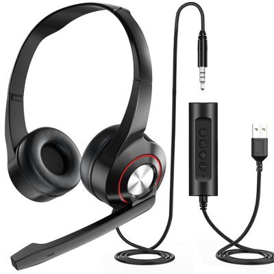 China Noise Canceling U36 3.5mm Wired Headphones Over Ear Headset Noise Canceling Microphone Computer Wired Headset for sale