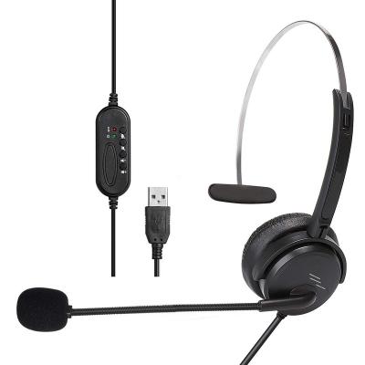 China Noise Canceling U19 3.5mm Wired Call Center Mic Microphones Earphones Over Ear Gaming Headset for sale