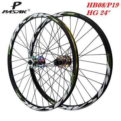 China Mountain bikes mountain bike wheelset 24 inches 520mm MTB aluminum alloy disc brake front 2 rear bearings 7-12speed QR teens bicycle wheel for sale