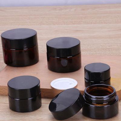 China Cosmetic Whole sale high quality brown empty recycled plastic face cream jars for sale