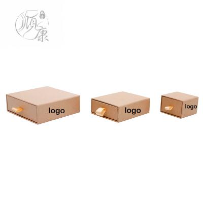 China Disposable Custom Logo Printed Kraft Cardboard Paper Drawer White Luxury Paper Necklace Earrings Jewelry Box Packaging for sale