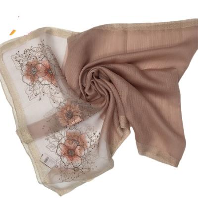 China wholesale 50%silk 50%wool women hand embroidery silk shawl scarf for sale