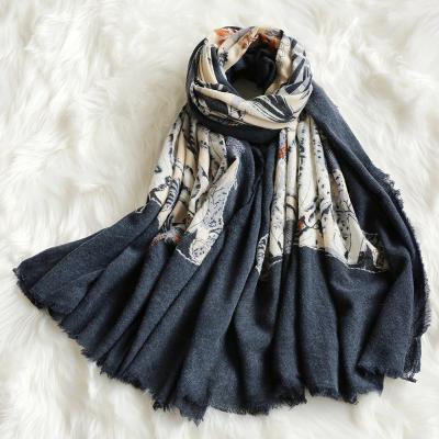 China Wholesale Thick Pure Wool Long Wool Cashmere Scarf Shawl for sale