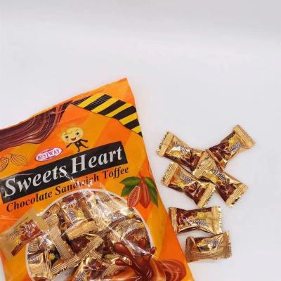 China CARAMEL SANDWICH CHOCOLATE HEART CANDY glucose for sale