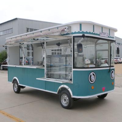 China OEM electric gourmet mobile milk bus food truck fast food dining cart for sale for sale