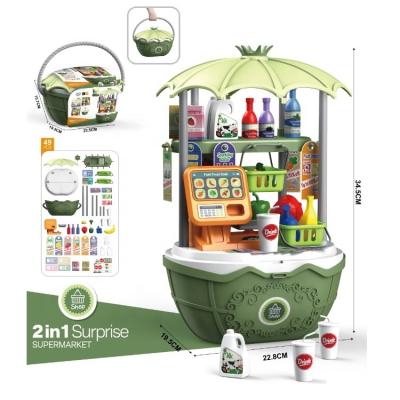 China Cpsia 2in1 Plastic Children's Kitchen Playset Supermarket Pretend Play Toys for sale