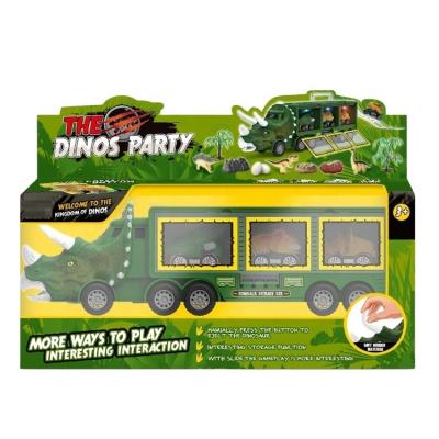 China Friction Toy Friction Dinosaur Truck With Catapult Launcher Pull Back Dinosaur Vehicle Toy for sale