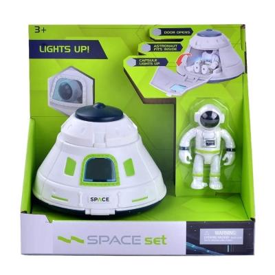 China Space Capsule Toys For Kids With Lights And Openable Door And Astronaut Figure Any Interstellar Mission Adventure For Boy And Girls 20.5*13*18CM for sale